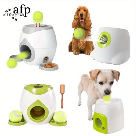 Newest Dog Tennis Smart Feed Toy Dispenser Automatic Feeder Toy Dog Pet Interactive Toy Ball Thrower Launcher, Without Battery