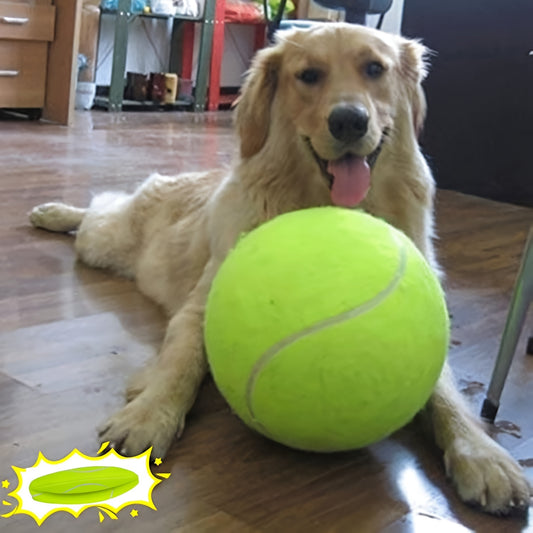 1pc Interactive Giant 9.5" Dog Tennis Ball -Durable, Bouncy, Training Aid For Small To Medium Breeds, Pet Toys Funny Outdoor Sports Ball, Encouraging Active Playtime And Exercise, Perfect For Pet Owners Shipped Deflated