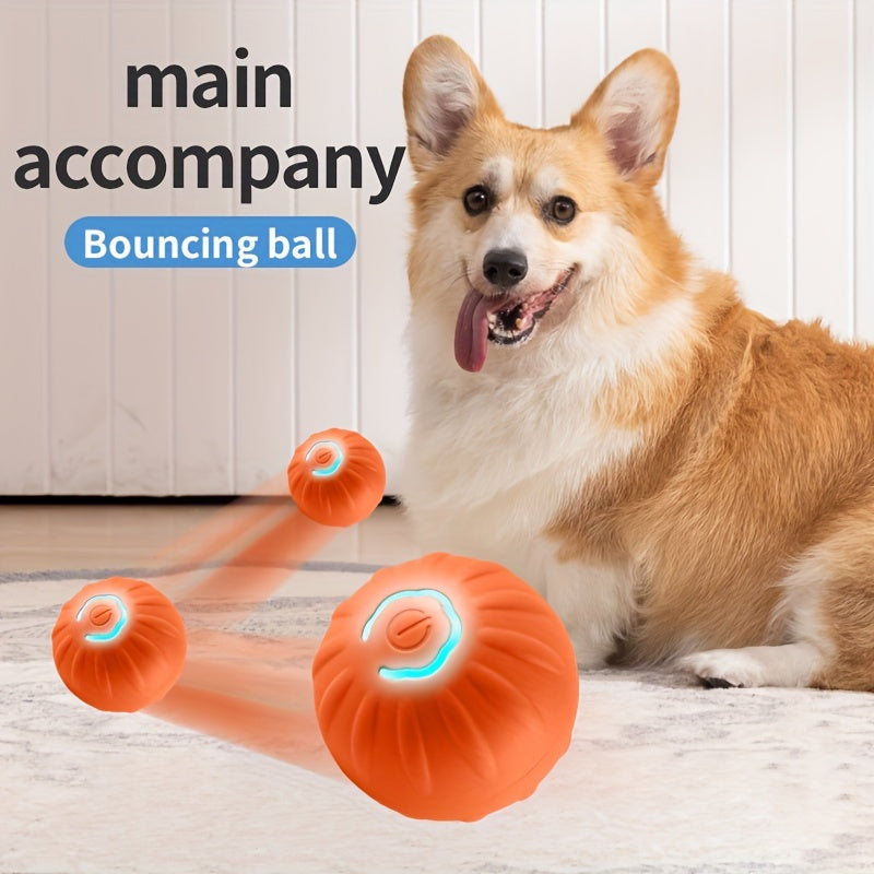 Automatic Rolling Ball Toy, Durable Dog Chew Ball Toy, Pet Grinding Toy, Gravity Jump Ball Toy, Dog Interactive Toy