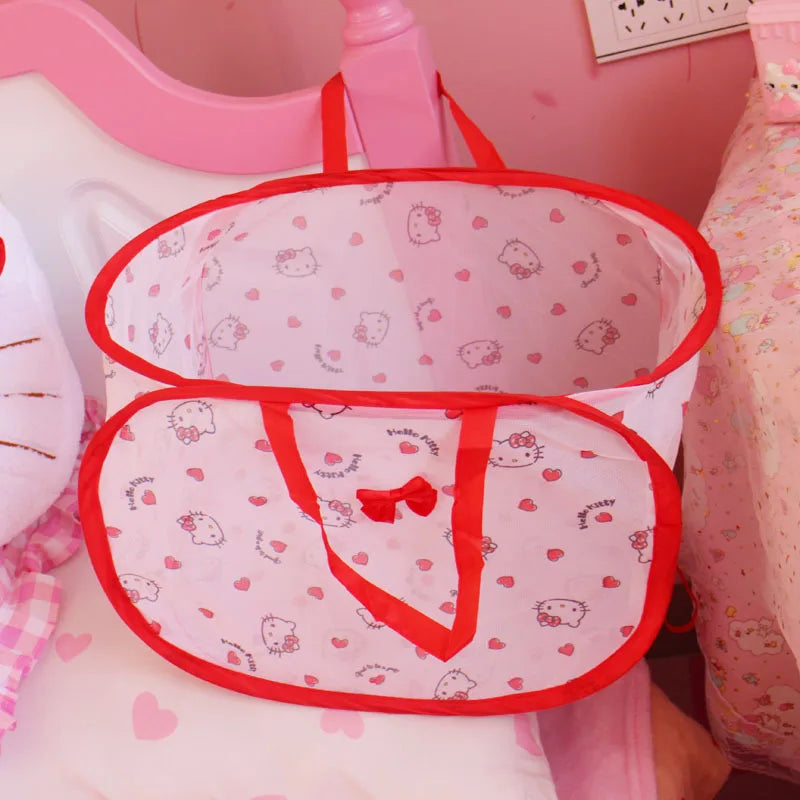 Hello Kitty Foldable Laundry Basket Storage Bag Dirty Clothes Laundry Hamper Cute Sanrio portable Toy Organizer Bag Collapsible