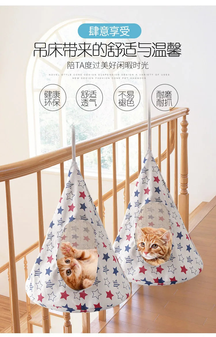 Creative Cat Hammock Breathable Hanging Basketnest Cat Bed Pet Nest Hanging Cage Pet Products Cat Accessories Hammock