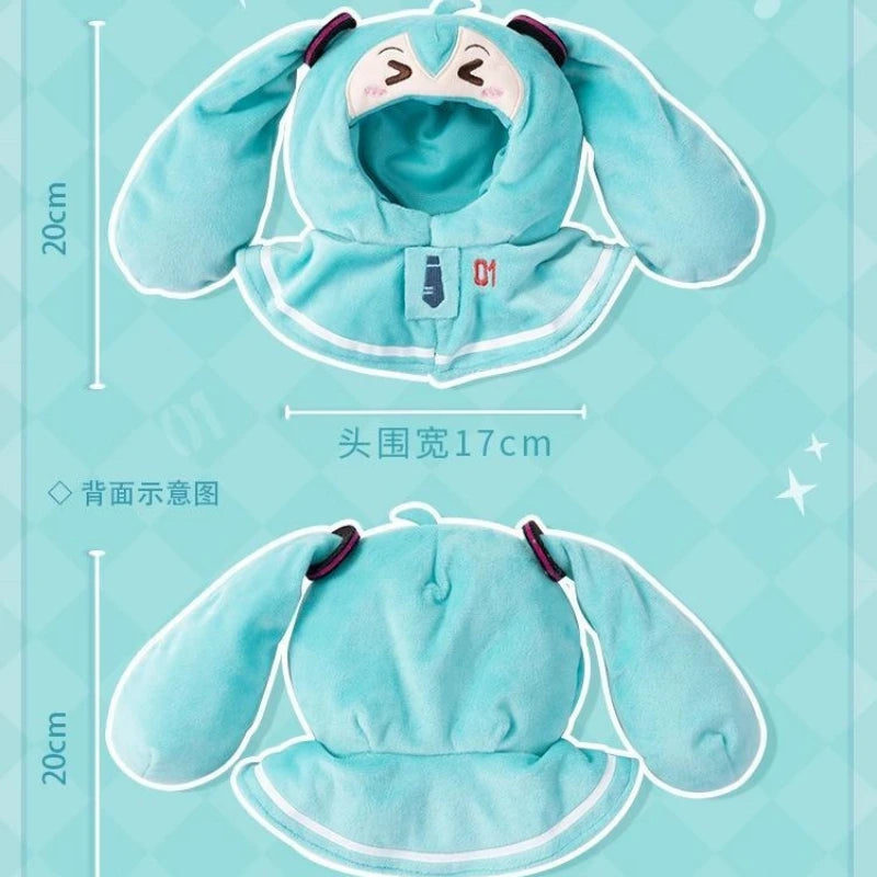 20Cm Anime Hatsune Miku Diy Pet Doll Clothing Cartoon Cute Mini Plush Shawl Doll Head Cover Kawaii Kitten Costume Cute Gift