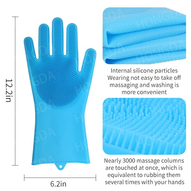 General Silicone Pet Bath Massage Gloves, Hair Removal Bath Brush, Pet Cleaning Products for Cats and Dogs