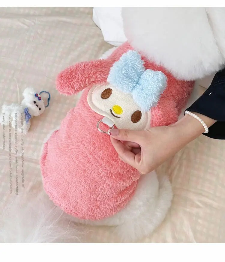 Sanrio My Melody Pochacco anime peripheral cartoon cute plus velvet warm pet clothes kawaii cat and dog windproof vest wholesale