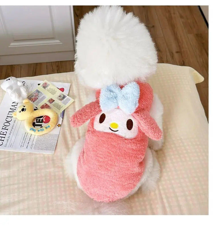 Sanrio My Melody Pochacco anime peripheral cartoon cute plus velvet warm pet clothes kawaii cat and dog windproof vest wholesale