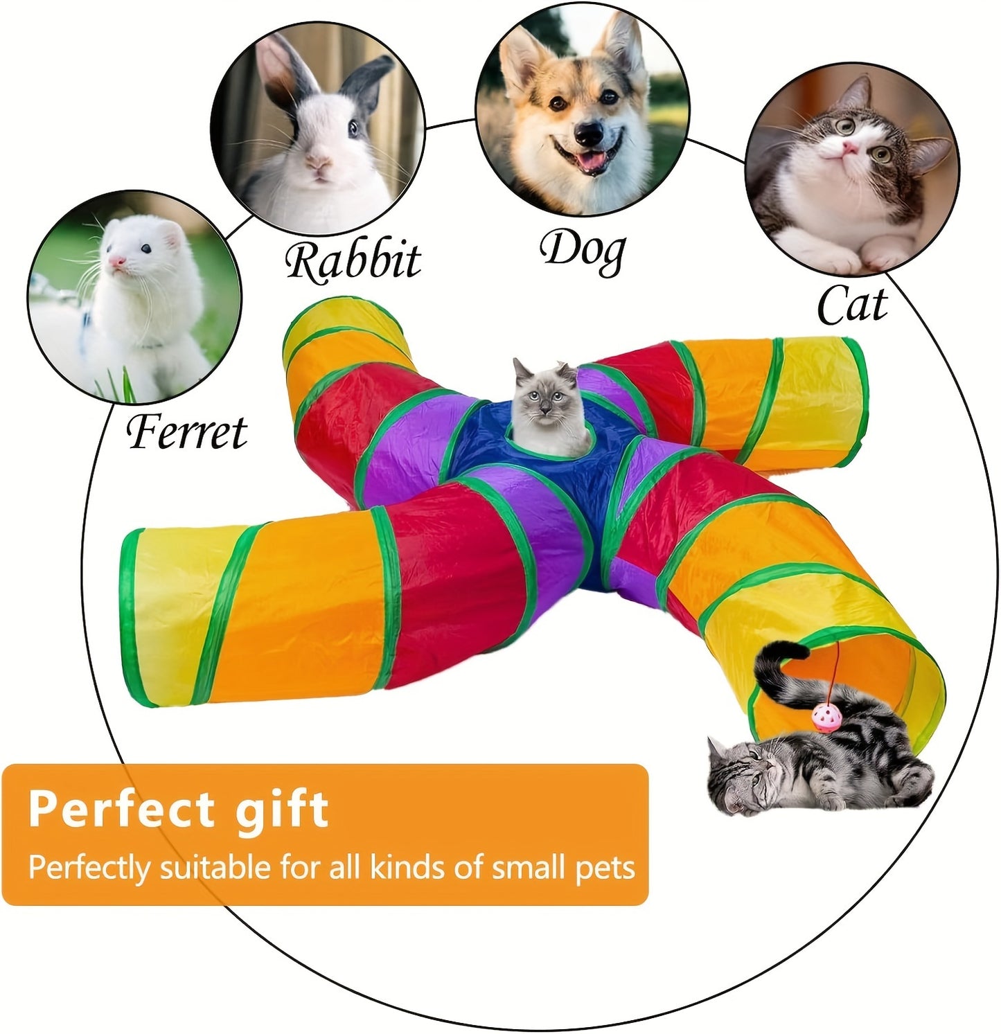 Foldable Pet Cat Tunnel Toy For Endless Fun And Playtime