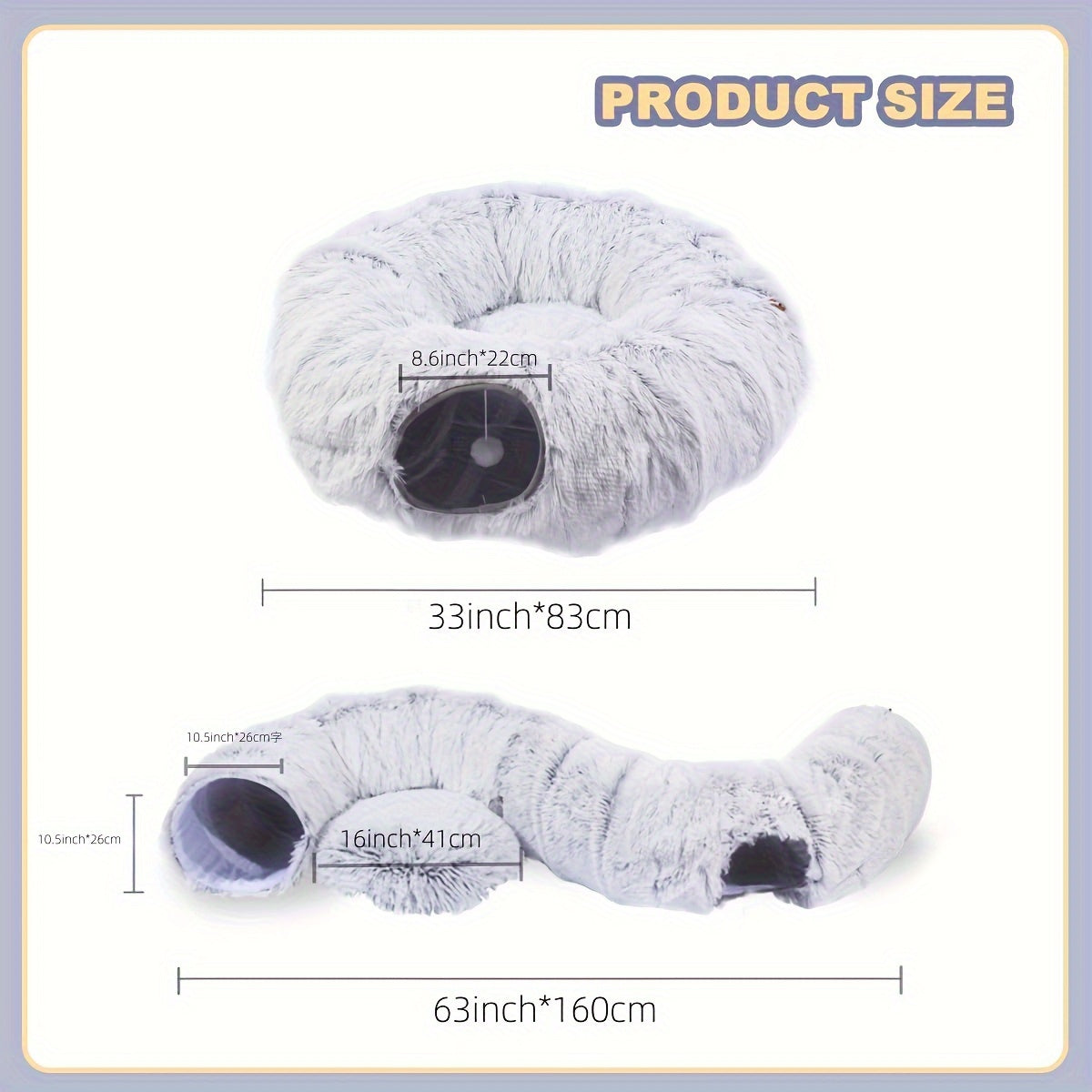 Cat nest pet cat tunnel plush warm cat tunnel foldable detachable and washable multi-functional splicing cat channel